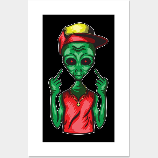 Fxcking Alien Wall Art by feringrh